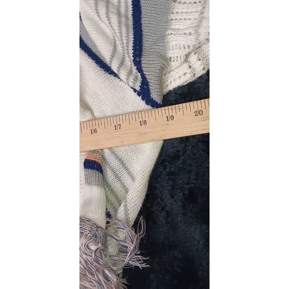 Altard State Open Fron Waterfall Cardigan Kimono Duster S Striped Tasseled Boho - Picture 7 of 10